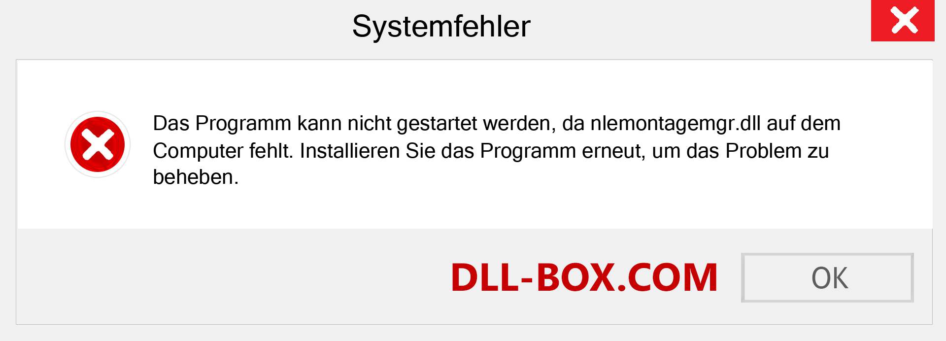 nlemontagemgr.dll-Datei fehlt?. Download für Windows 7, 8, 10 - Fix nlemontagemgr dll Missing Error unter Windows, Fotos, Bildern